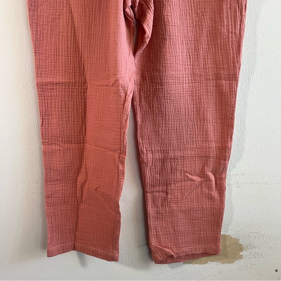 Marine Layer Pants Paula Easy Tapered Gauzy Cotton Pant in Rosette Pink Sz M NWT - Picture 12 of 16